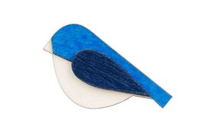 Dřevěná brož Blue Bird Brooch