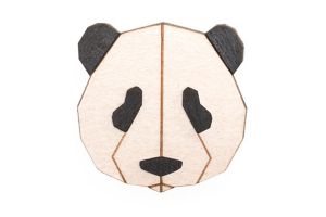 Dřevěná brož Panda Brooch