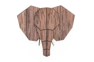 Dřevěná brož Elephant Brooch