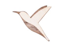 Dřevěná brož Natural Hummingbird Brooch