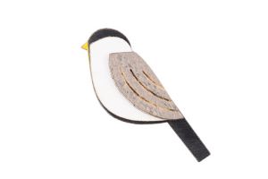 Dřevěná brož Natural Cutebird Brooch