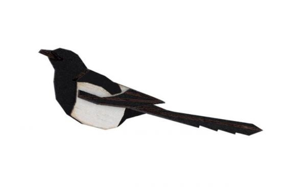 Dřevěná brož Magpie Brooch