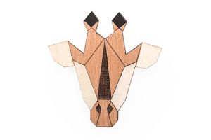 Dřevěná brož Giraffe Brooch