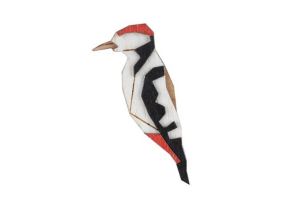 Dřevěná brož Woodpecker Brooch
