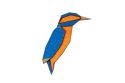 Dřevěná brož Kingfisher Brooch
