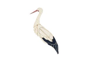 Dřevěná brož Stork Brooch