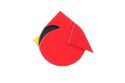 Dřevěná brož Red Cutebird Brooch