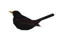 Dřevěná brož Blackbird Brooch