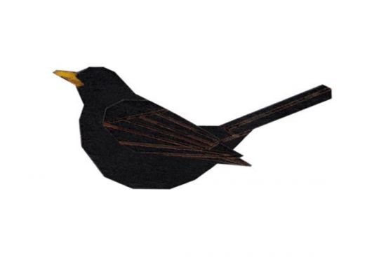 Dřevěná brož Blackbird Brooch