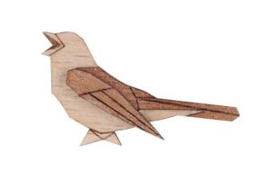 Dřevěná brož Nightingale Brooch