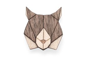 Dřevěná brož Lynx Brooch