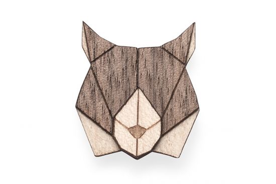 Dřevěná brož Lynx Brooch