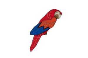 Dřevěná brož Ara Parrot Brooch