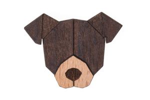 Dřevěná brož American Pit Bull Terrier Brooch