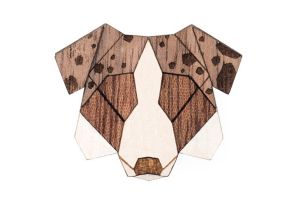 Dřevěná brož Australian Shepherd Brooch