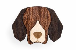 Dřevěná brož Beagle Brooch