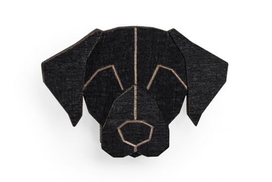 Dřevěná brož Black Labrador Brooch