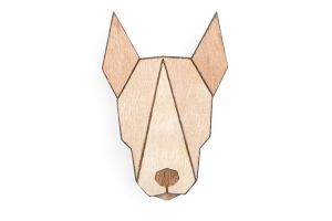 Dřevěná brož Bull Terrier Brooch