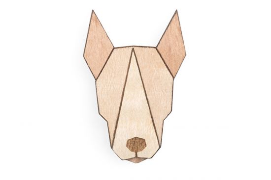 Dřevěná brož Bull Terrier Brooch