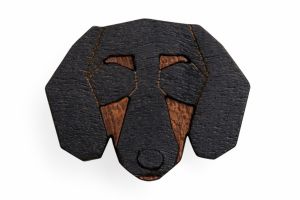 Dřevěná brož Dachshund Brooch