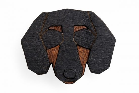 Dřevěná brož Dachshund Brooch