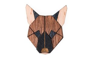 Dřevěná brož German Shepherd Brooch