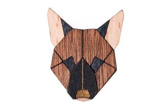 Dřevěná brož German Shepherd Brooch