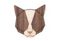 Dřevěná brož Grey Cat Brooch