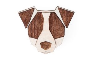 Dřevěná brož Jack Russell Brooch