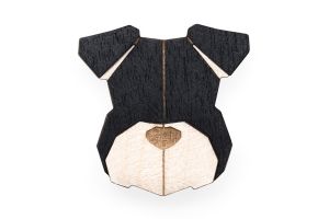 Dřevěná brož Schnauzer Brooch