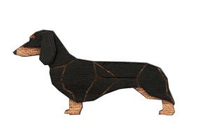 Dřevěná brož Walking Dachshund Brooch