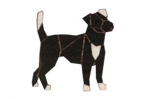 Dřevěná brož Walking Darkdog Brooch