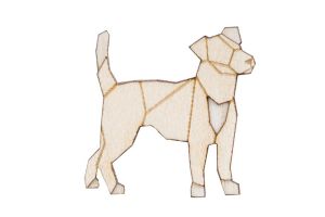Dřevěná brož Walking Lightdog Brooch