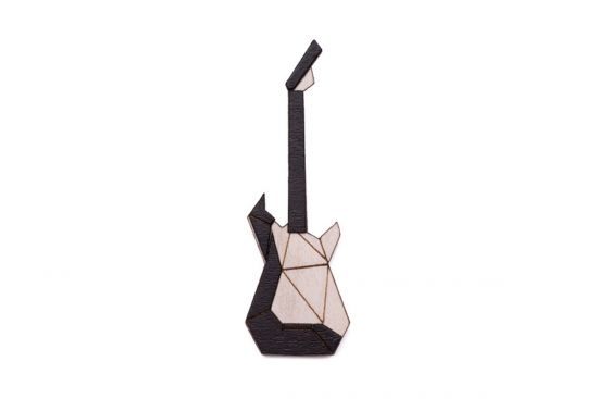 Dřevěná brož Electric Guitar Brooch