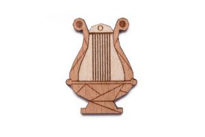 Dřevěná brož Lyre Brooch