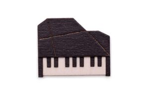 Dřevěná brož Piano Brooch