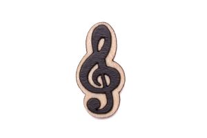 Dřevěná brož Treble Clef Brooch