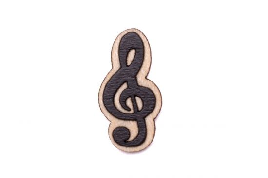 Dřevěná brož Treble Clef Brooch