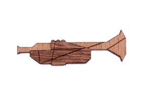 Dřevěná brož Trumpet Brooch