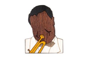 Dřevěná brož Louis Brooch