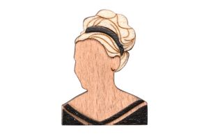 Dřevěná brož Věra Brooch