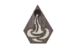 Dřevěná brož Aquarius Brooch