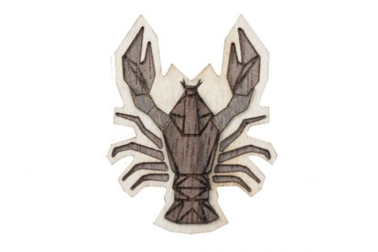 Dřevěná brož Cancer Brooch