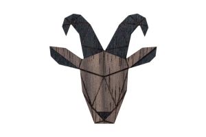 Dřevěná brož Capricornus Brooch