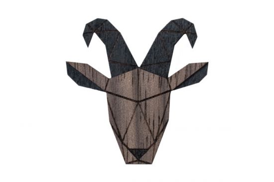 Dřevěná brož Capricornus Brooch