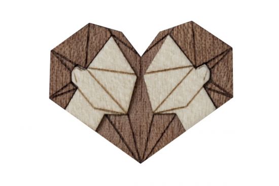 Dřevěná brož Gemini Brooch