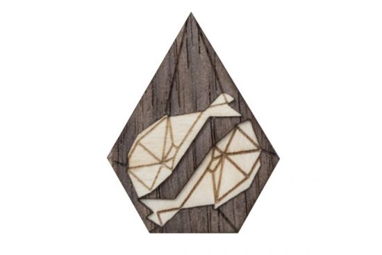 Dřevěná brož Pisces Brooch