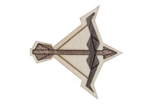 Dřevěná brož Sagittarius Brooch