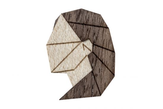Dřevěná brož Virgo Brooch