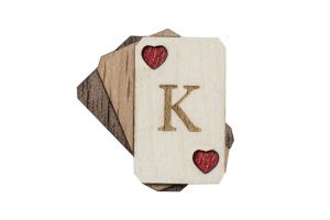 Dřevěná brož King of Hearts Brooch